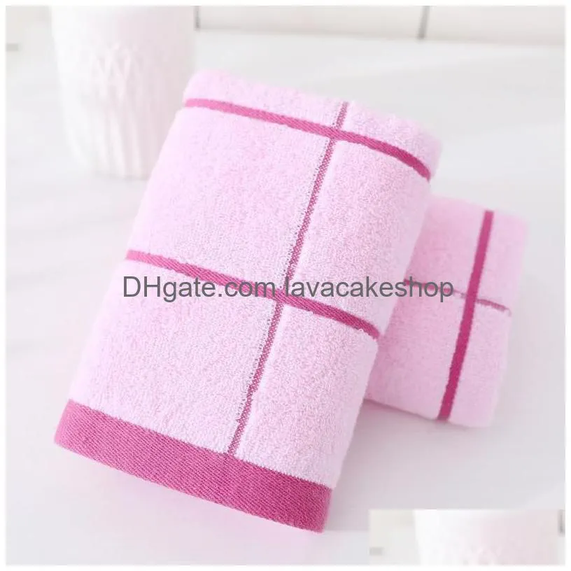 towel 2021 cotton face hand pink purple ivory blue wedding gift plaid bath kitchen cleanning