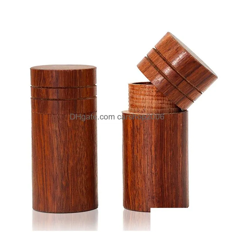 13ml portable wooden storage box household smoking accessories mini natural sandalwood tobacco boxes strong tightness 60x30mm