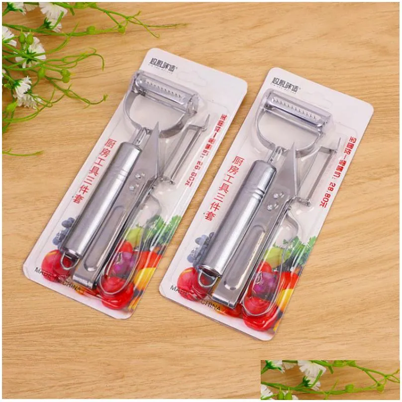 3pcs/set fruit vegetable tools julienne peelers stainless steel potato carrot grater kitchen tools