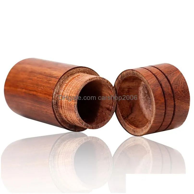 13ml portable wooden storage box household smoking accessories mini natural sandalwood tobacco boxes strong tightness 60x30mm