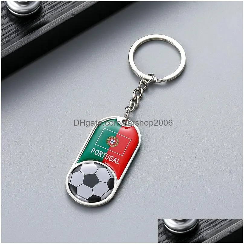 keychains keyring national flag football keychain pendant souvenir gift key chain