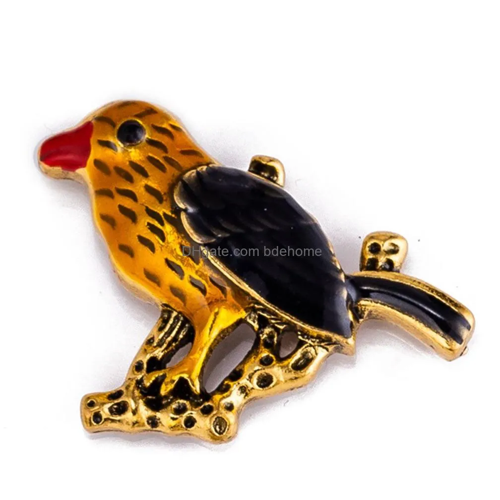 20pcs snap button 18 mm bird metal snaps for snaps bracelets fit ginger jewelry crystal snap