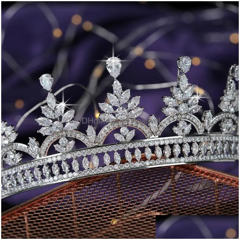 crown hadiyana romance magnificent women wedding bride hair accessories cubic zirconia jewelry bc5693 couronne de mariage