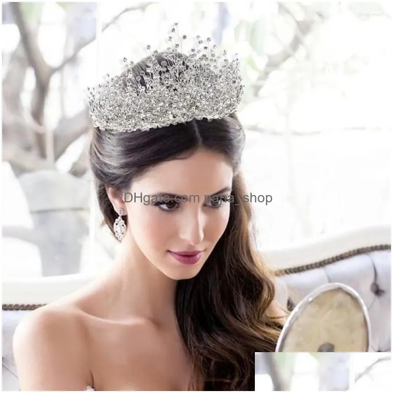 hair clips princess tiara accessories wedding crown rhinestone bridal headwear crystal headband women headdress jewelry