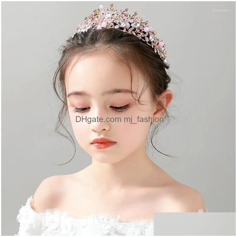 hair clips girls crown headdress children princess crystal headband party accessories super fairy flower boy birthday