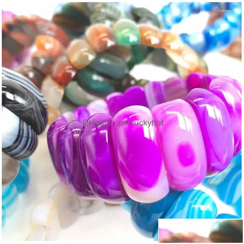 strand natural color botswana agate aura treatment crystal quartz bracelet energy jewelry pulsera homme 8x25mm