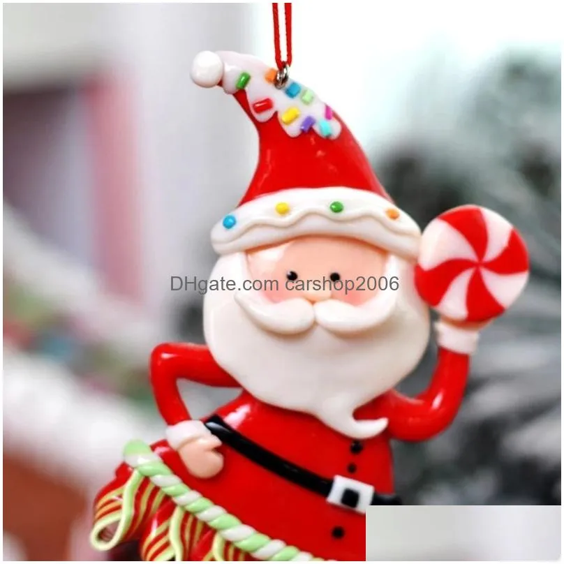 resin christmas decoration pendant cartoon santa claus year home decoration 3 styles