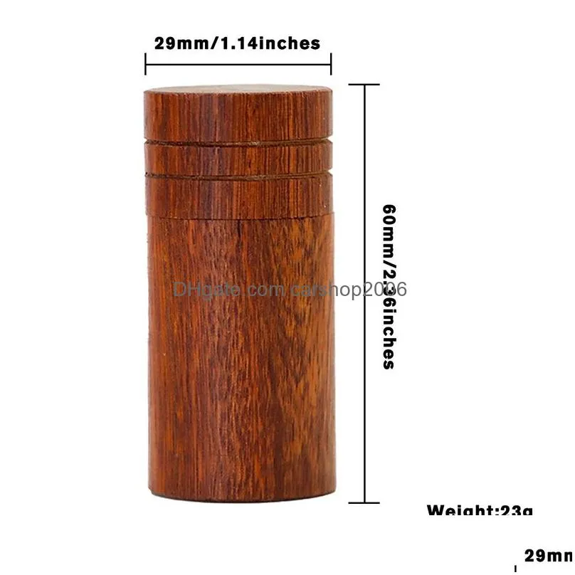 13ml wooden storage box household smoking accessories mini portable natural sandalwood tobacco boxes 60x30mm