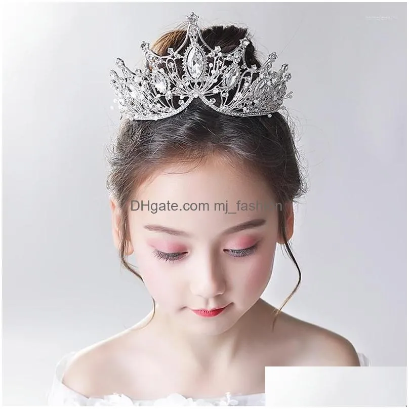 hair clips girls crown headdress children princess crystal headband party accessories super fairy flower boy birthday