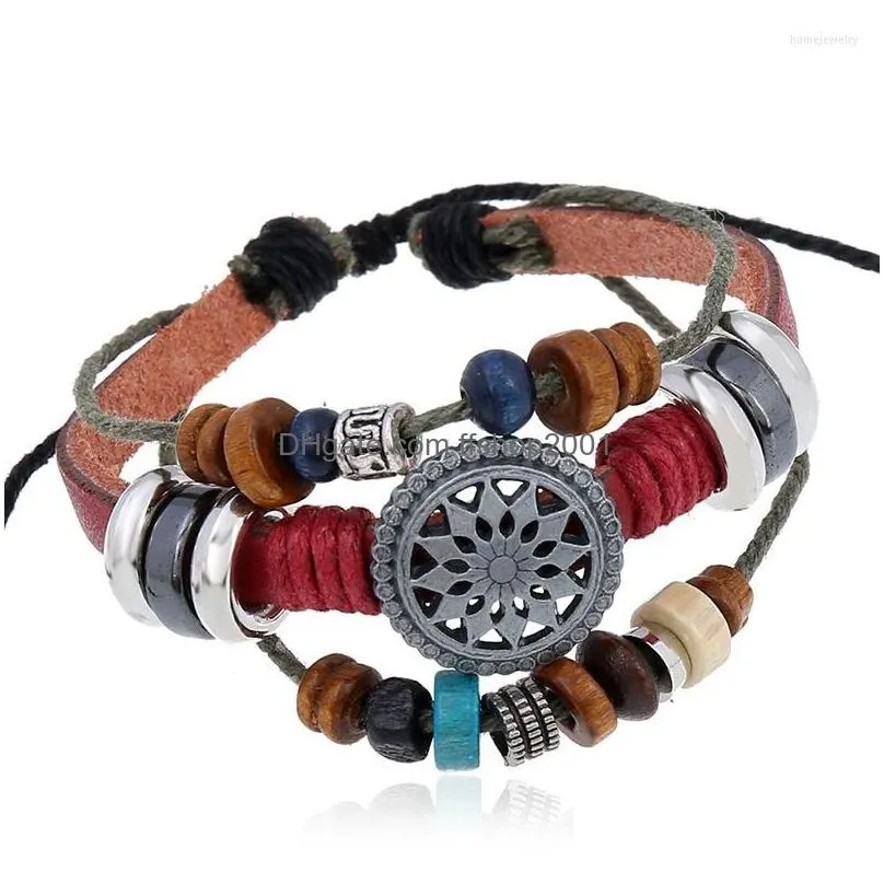 strand fashion bracelet jewelry vintage punk bead leather for men women rope chain bracelets boyfiend gifts accessories