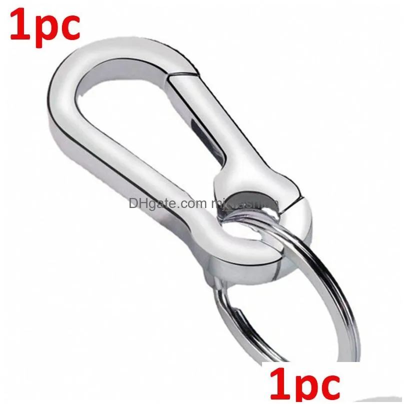 keychains unisex key chain stainless steel gourd buckle carabiner keychain waist belt clip keyring antilost ring car decor gifts