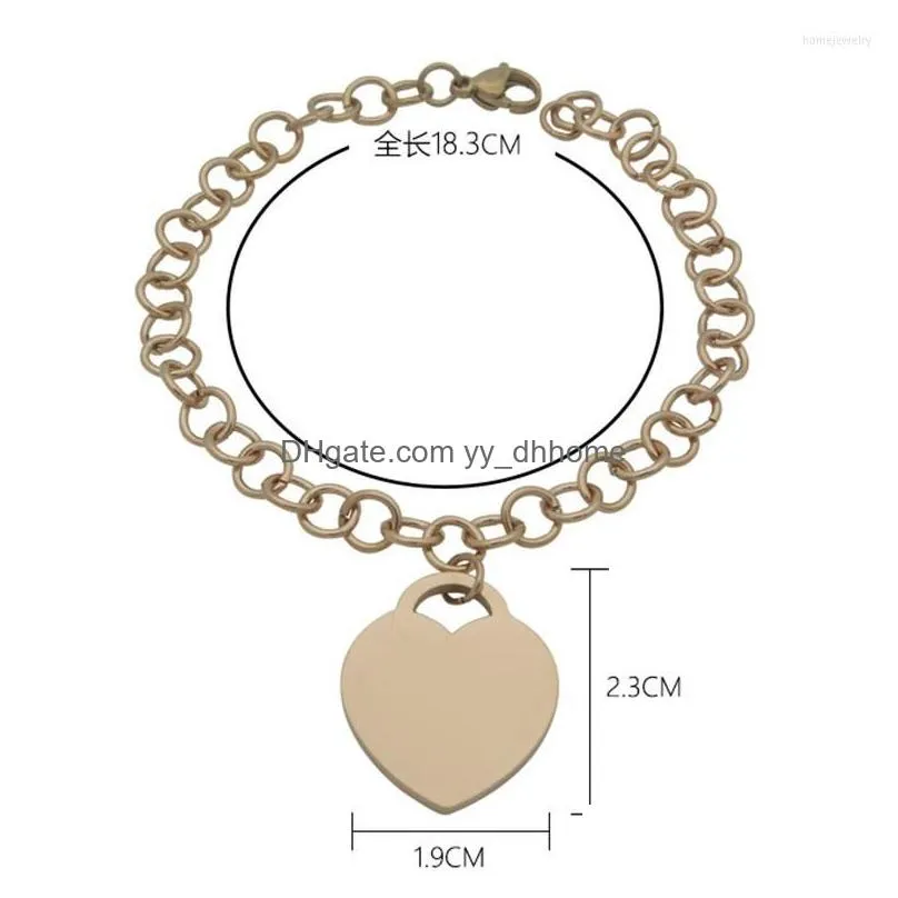 link bracelets vintage womens bracelet love pendant heavy luxury jewelry stainless steel 2022 korean wholesale birthday gift classic