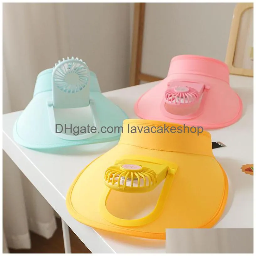 sun visors hat with fan for children three gear mediation and large area sun protection fan visor hat