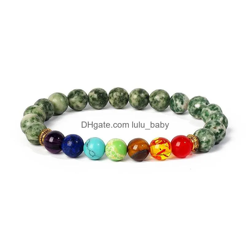 strand reiki 7 chakra bracelets men natural lava stone healing anxiety jewelry mandala yoga meditation protect health bracelet gift