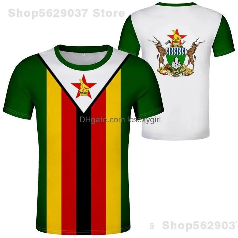 mens tshirts zimbabwe t shirt diy custom name number zwe tshirt nation flag zw country college yezimbabwe zimbabwean po text cloth