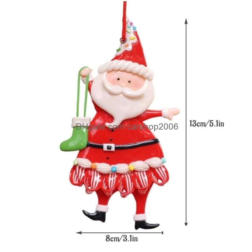 resin christmas decoration pendant cartoon santa claus year home decoration 3 styles