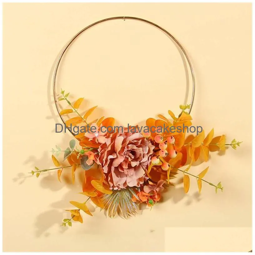 decorative flowers artificial flower floral hoop wreath wall hangings for door