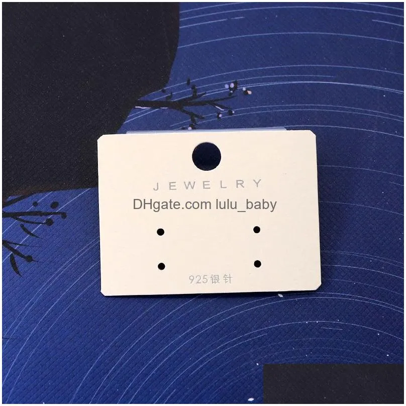 100pcs 3.3x4.5cm plasticaddpaper earring card custom cost extra jewelry display packing card arrived wholesale