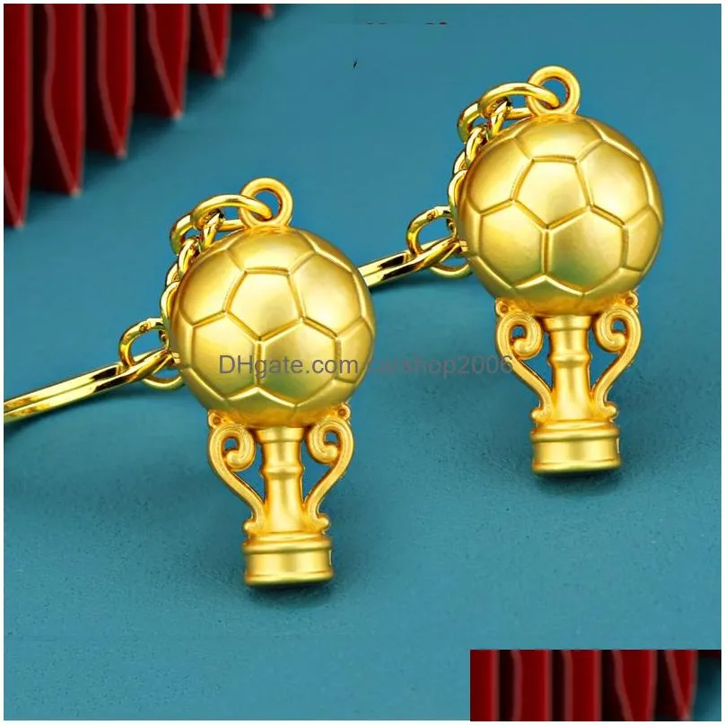 football keychains gold car keychain keyring souvenir gift key chain
