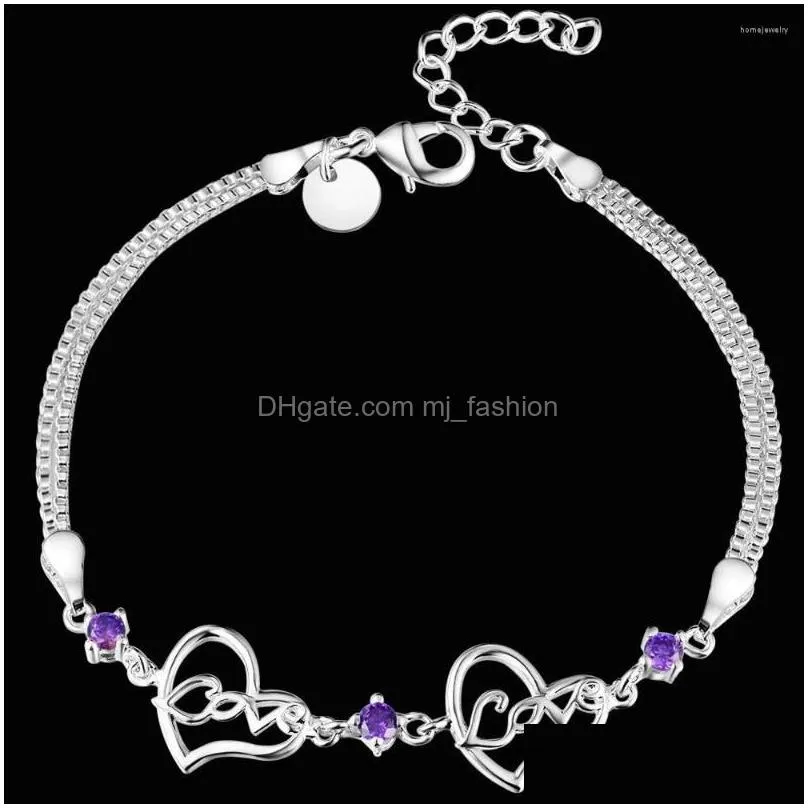 link bracelets lucky 925 sterling silver charm for women fashion classic jewelry wholesale christmas ah315