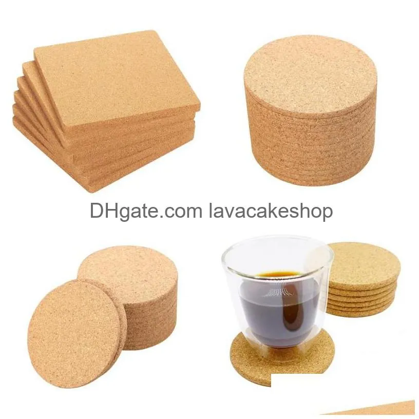 plain cork coasters round square drink wine coffee pot cup mat party home bar table anti scald cushion 0 65zp g2