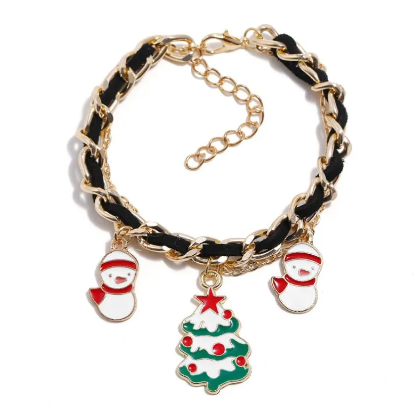 christmas bracelet party favor cartoon snowflake glove alloy tassel bracelets fashion gift articles