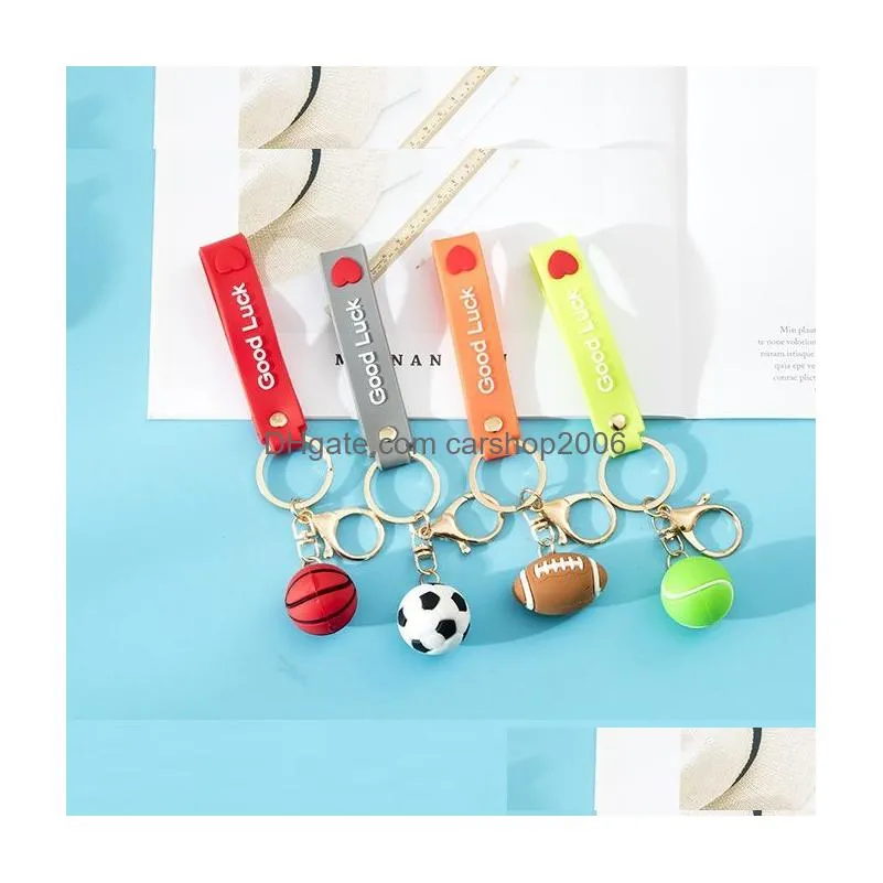 football keychains silicone sports keychain pendant souvenir gift key ring