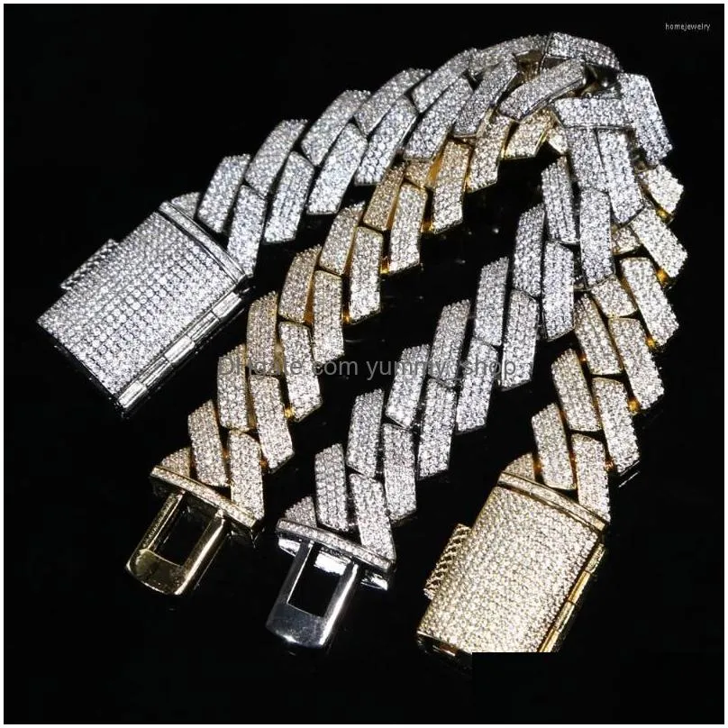 charm bracelets summer fashion hip hop  cuban chain 19mm wide bracelet with cz heavy for women men wholesale punk style jewelry