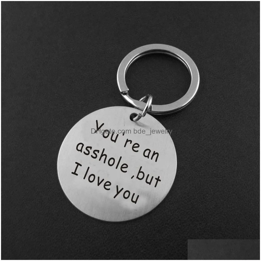 pixnor youre my favorite asshole key chain stainless steel keyring funny keychain for boyfriend husband valentines gifts