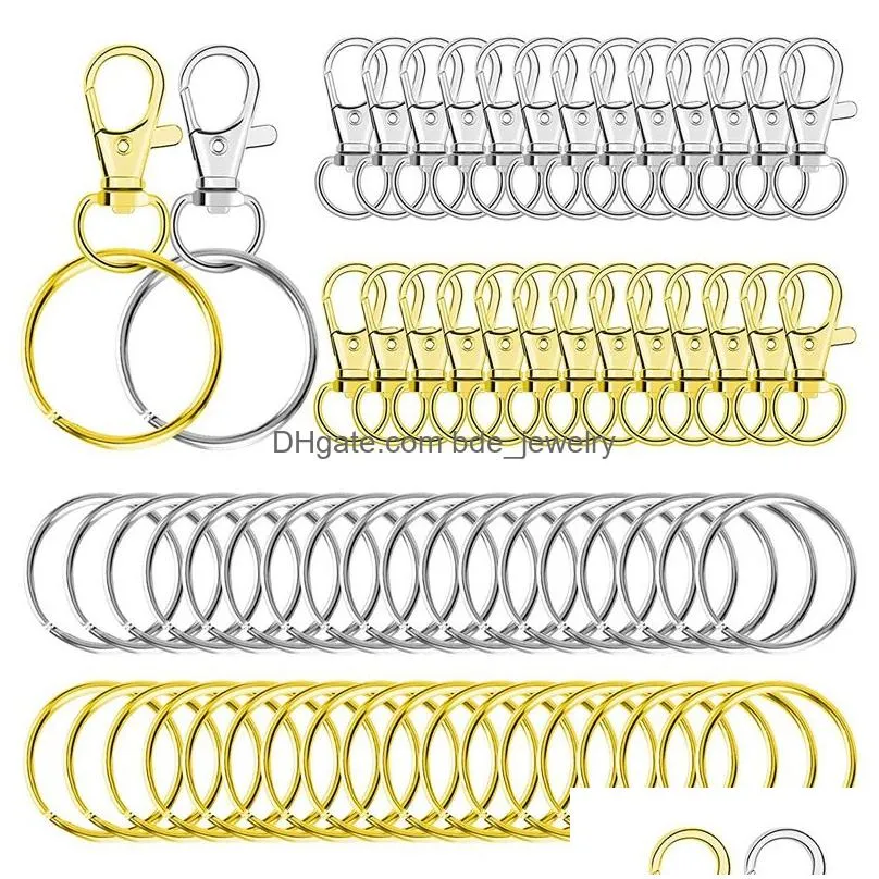 keychains 120pcs key chain swivel snap hook lanyard clips with rings keychain hardware hooks for purse and crafts