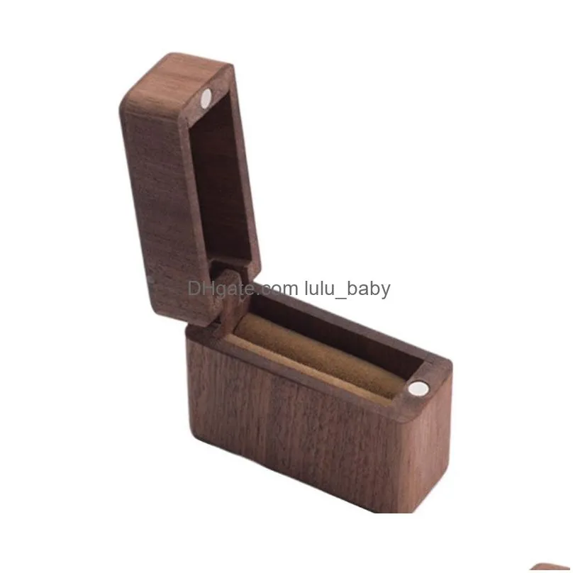 wood ring bearer box wedding engagement ring holder box jewelry favor gift f3md