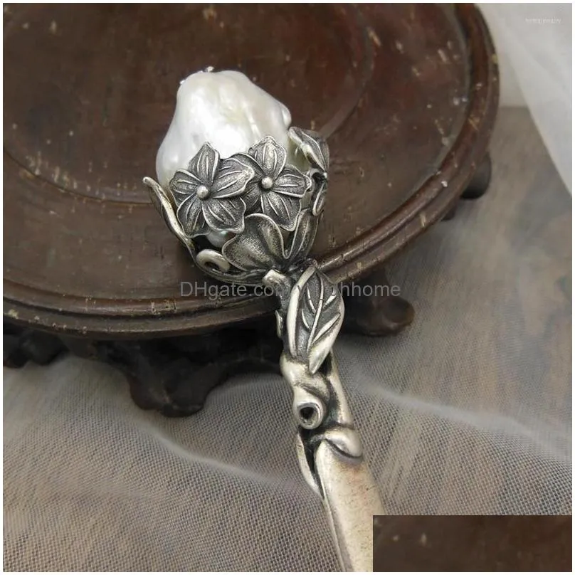 hair clips baroque pearl thai silver stick pin chinese hairpin wedding pins for women pince cheveux mariage wigo1386