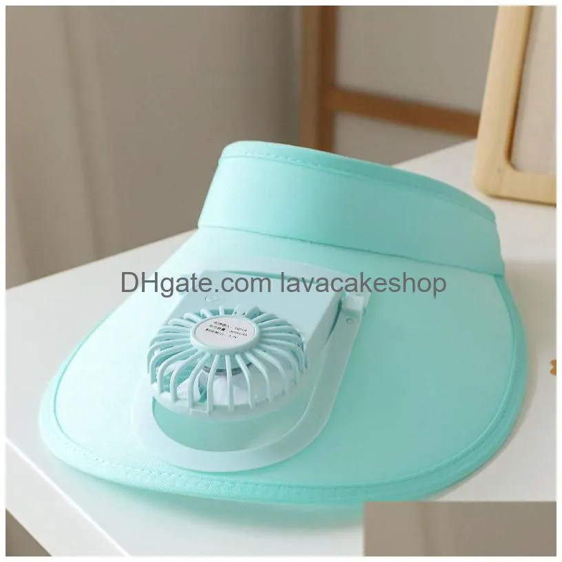 sun visors hat with fan for children three gear mediation and large area sun protection fan visor hat