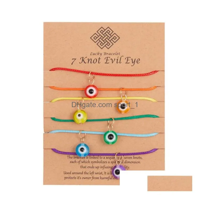 2pcs set couple bracelet for women lover rainbow evil eye beaded braided rope turkish charm friendship jewelry for valentines day