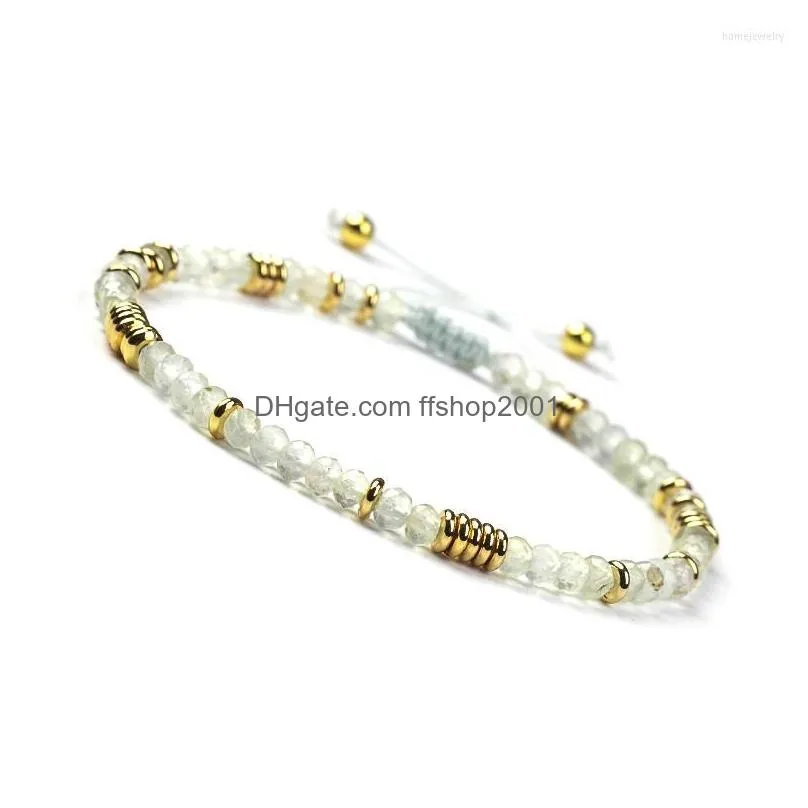 strand brass spacer morganite apatite malachite natural stone bead bracelet adjustable handmade