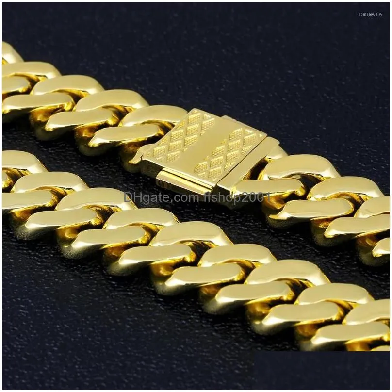 link bracelets dnschic hip hop bling cuban bracelet 12mm gold iced out chain mens cz for men women jewelry