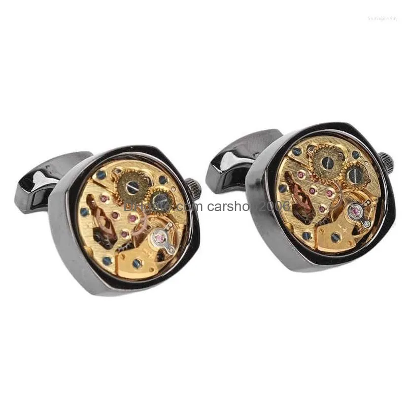 charm bracelets mechanical gear cufflinks shiny smoothing for suits shirt cuffs