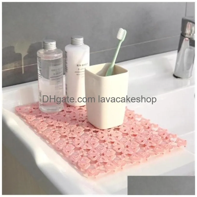 bath mats 10pcs candy color love stitching mat bathroom shower waterproof nonslip bedroom supplies plastic massage colorful pad