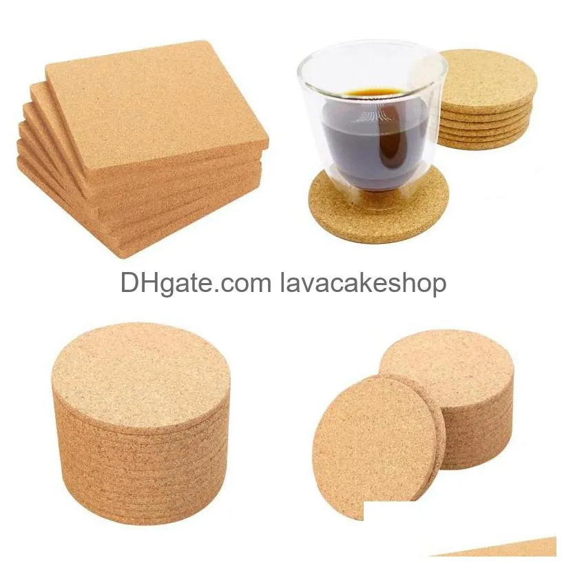 plain cork coasters round square drink wine coffee pot cup mat party home bar table anti scald cushion 0 65zp g2
