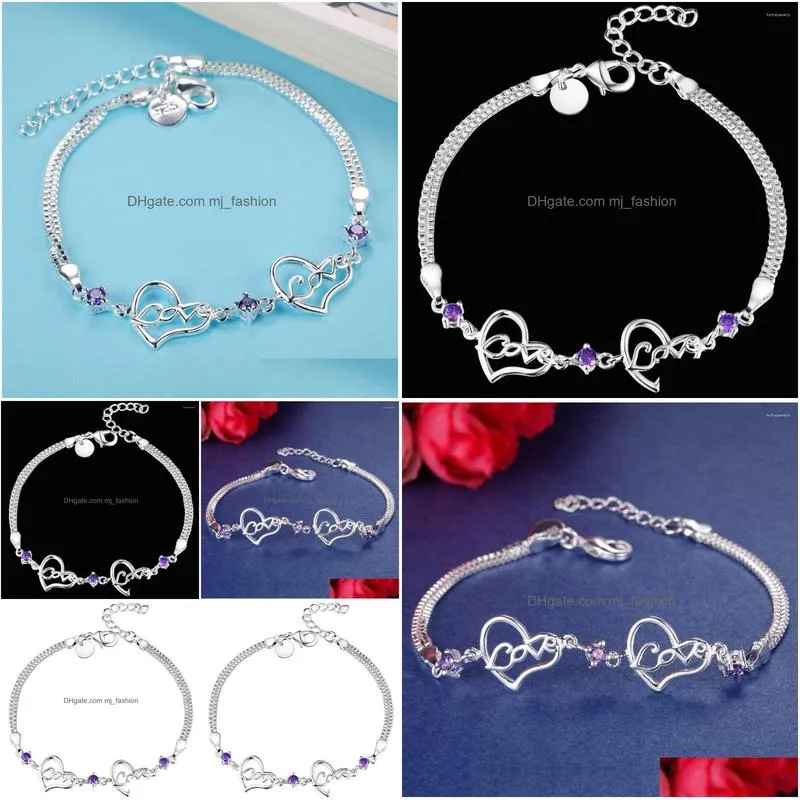 link bracelets lucky 925 sterling silver charm for women fashion classic jewelry wholesale christmas ah315