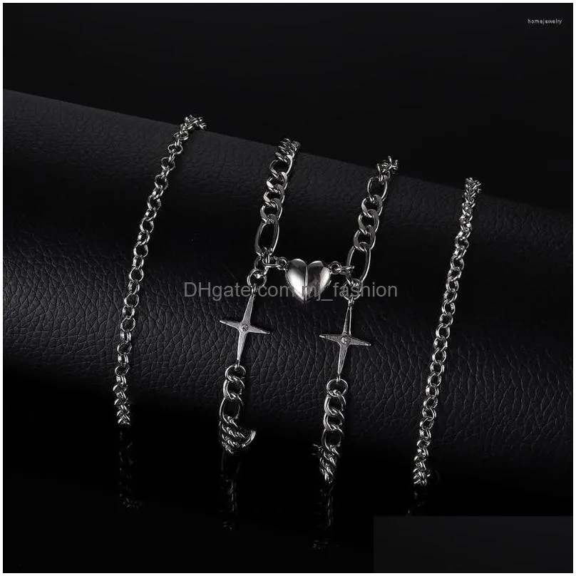 link bracelets simple gothic irregular bracelet female personality charm heart shaped for girlfriends couple holiday gifts jewery