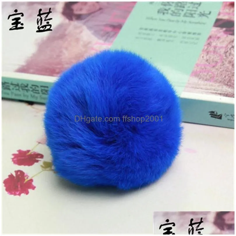 hair clips 5pcs real rex very soft 8cm fur pompons ball elastic rope rings ties bands holders girls accessories
