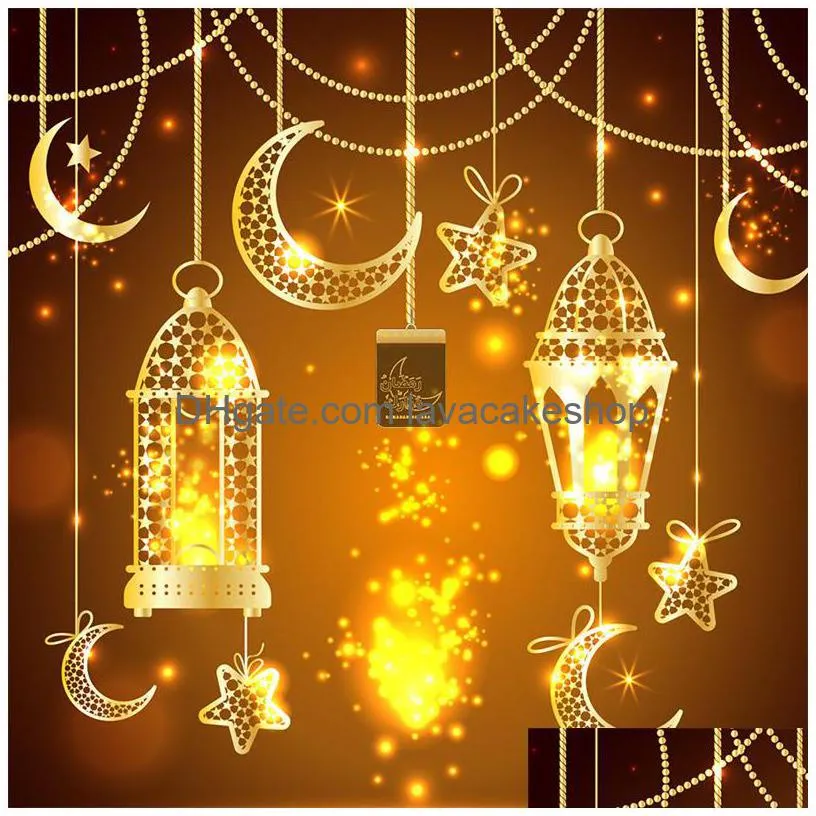 eid mubarak party led hanging lights battery powered decoration lamp ramadan 3d acrylic lamps pendant muslim holiday decorative