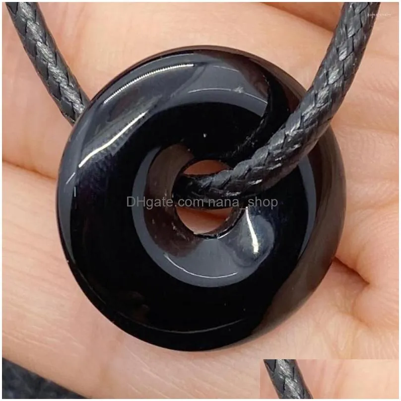 pendant necklaces natural stone pendants necklace opal amethyst crystal quartz agate safety buckle amulet adjustable rope jewelry