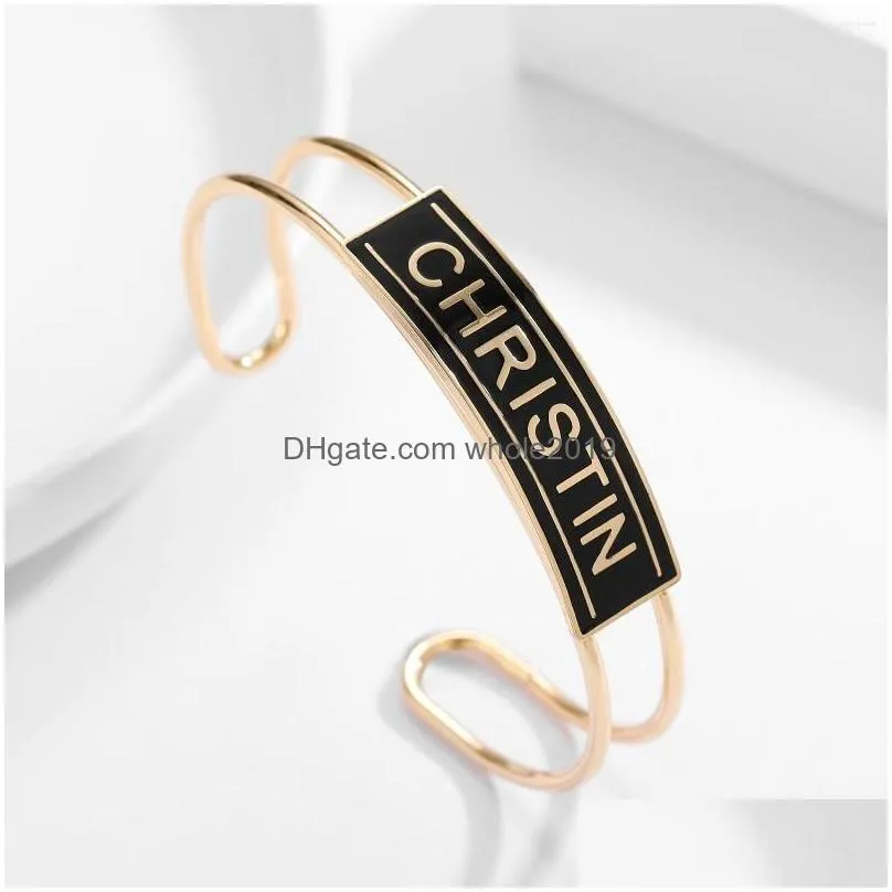 strand mydiy personalized names cutomized enamel charm bracelet custom stainless steel name for women colored jewelry gift