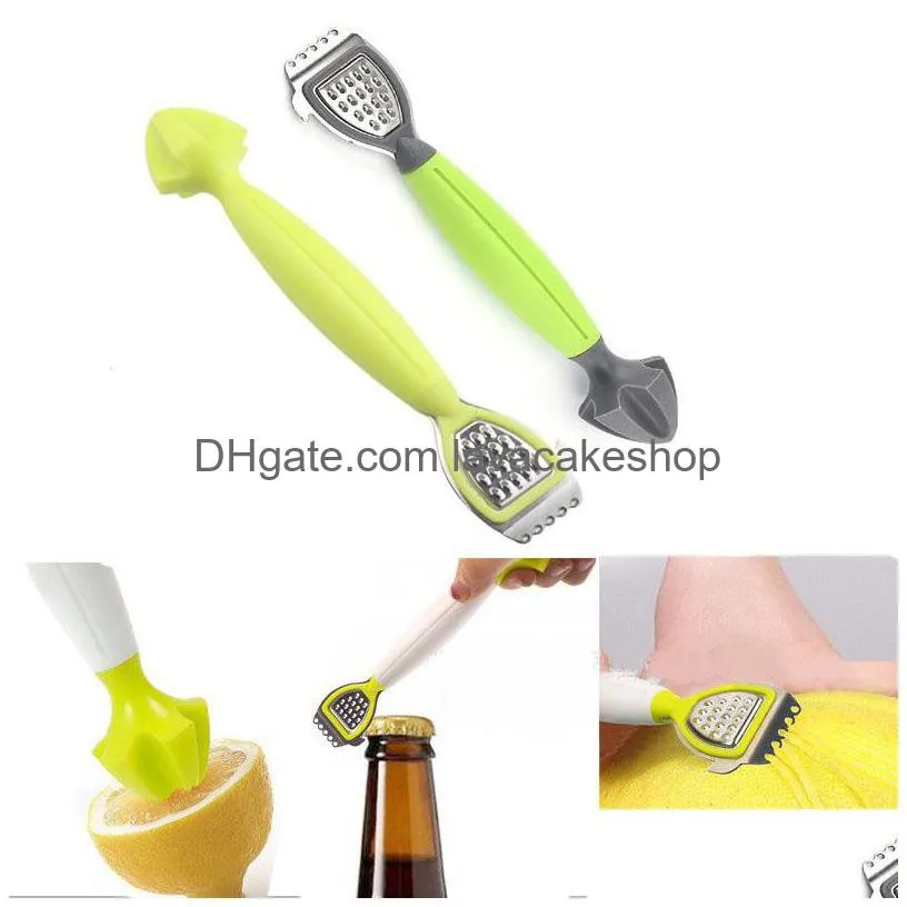 2 in 1 manual lemon grater portable multifunctional fruit juicer practical squeezer opener fruit scraper kitchen gadgets
