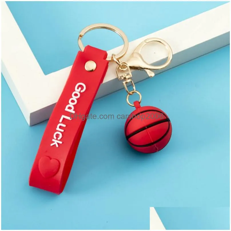 football keychains silicone sports keychain pendant souvenir gift key ring