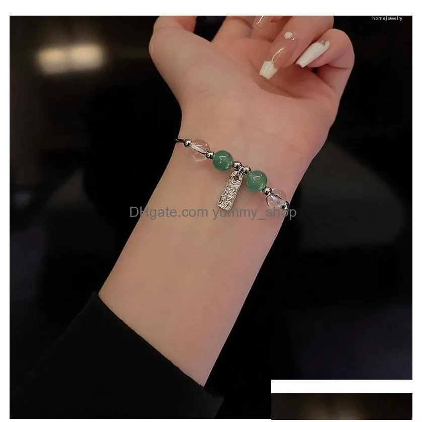 strand colorful l korean silver color green beads bracelet bangle for women elegant personality friend fashion jewelry gift