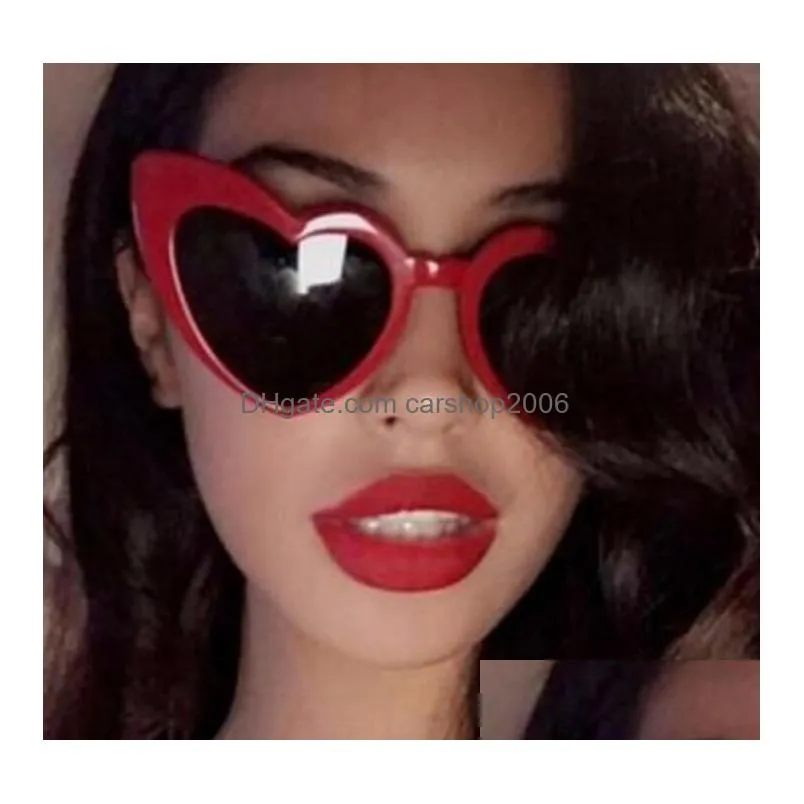 vintage love heart sunglasses women summer sexy sun glasses for party outside white black red color