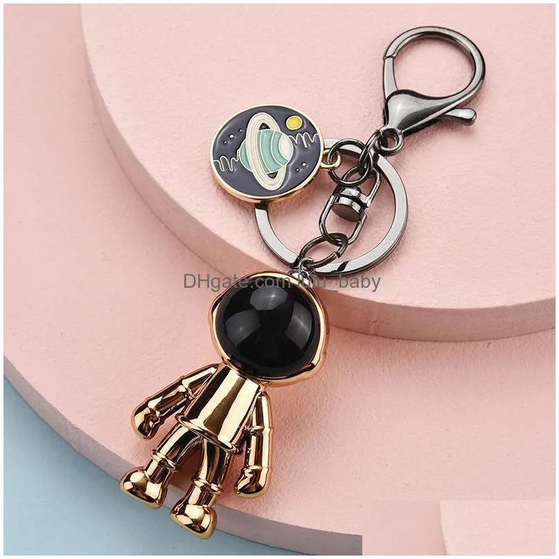 keychains 1pc fashion handmade 3d astronaut space robot spaceman keychain keyring alloy gift for man friend